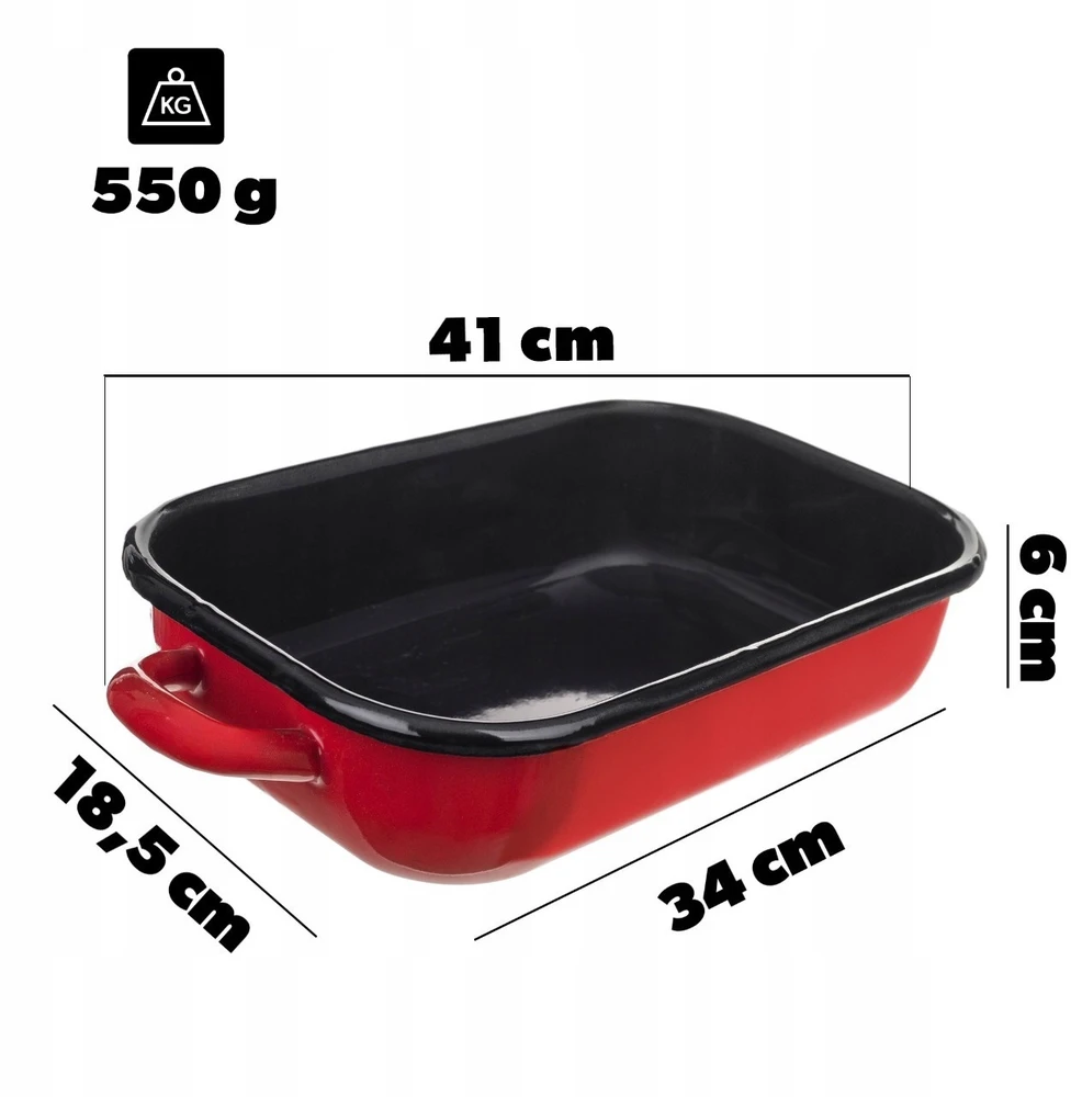 Kadax DIDELĖ EMALINĖ INDUKCINĖ keptuvė, DUJOS INDUKCINĖMS, 41 cm, 3,4 l