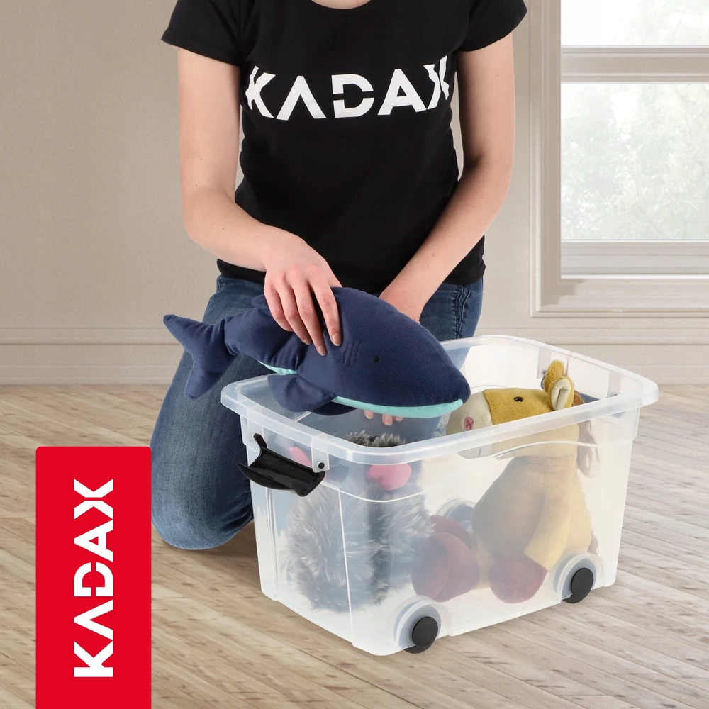 Kadax DIDELĖ ŽAISLŲ KONTEERŲ DĖŽĖ DĖŽĖ ANT RATŲ PLASTIKAS DIDELIS 20L