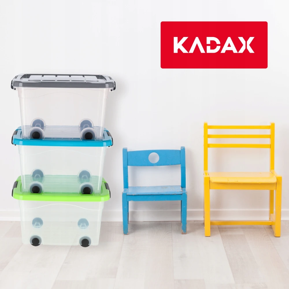 Kadax DIDELĖ ŽAISLŲ KONTEERŲ DĖŽĖ DĖŽĖ ANT RATŲ PLASTIKAS DIDELIS 40L