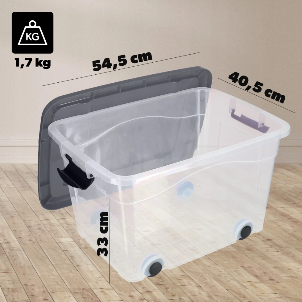 Kadax DIDELĖ ŽAISLŲ KONTEERŲ DĖŽĖ DĖŽĖ ANT RATŲ PLASTIKAS DIDELIS 40L
