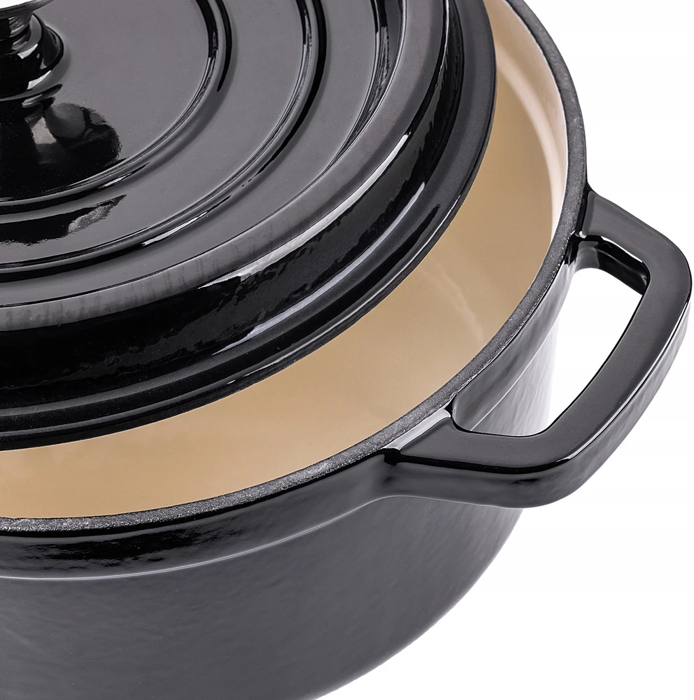 Kadax EMALINIS KETUS PUODAS 4,5L SU DANGIU DUJINĖ KROSTELĖ JUODA 23cm