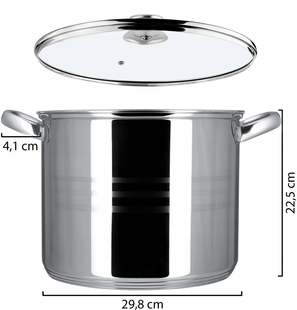 Kadax Plieninis puodas su dangteliu Indukcija 28 cm 13,5 L