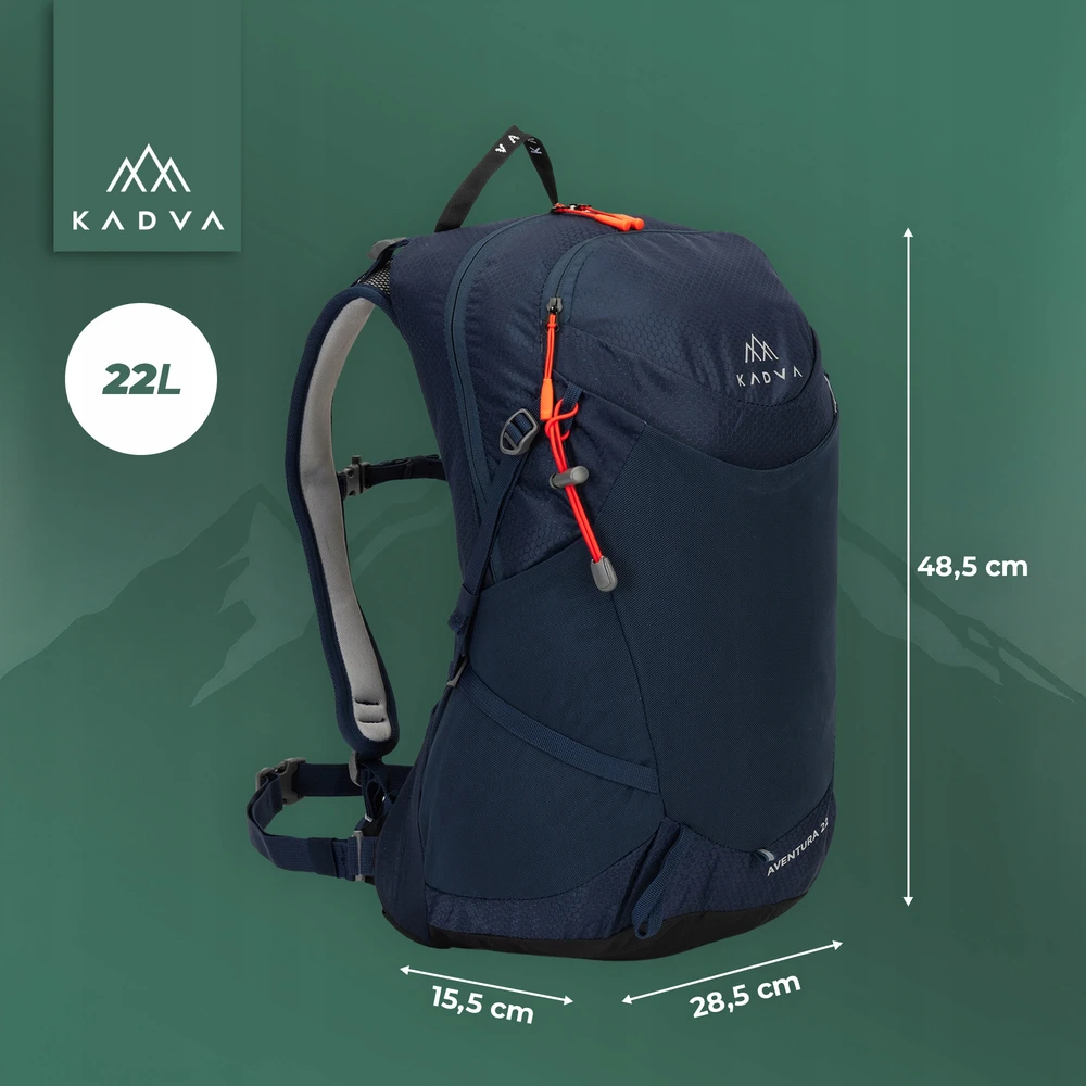 KADVA Aventura žygio kuprinė 22l KALNŲ ŽYGIAI DIDELIS SPORTINIS BAGAŽAS
