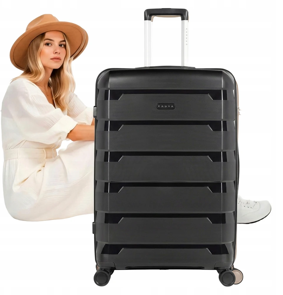 KADVA Cayes kelioninis lagaminas 113l 77x51x31 cm DIDELIS ANT RATAS KIETUS BAGAŽAS