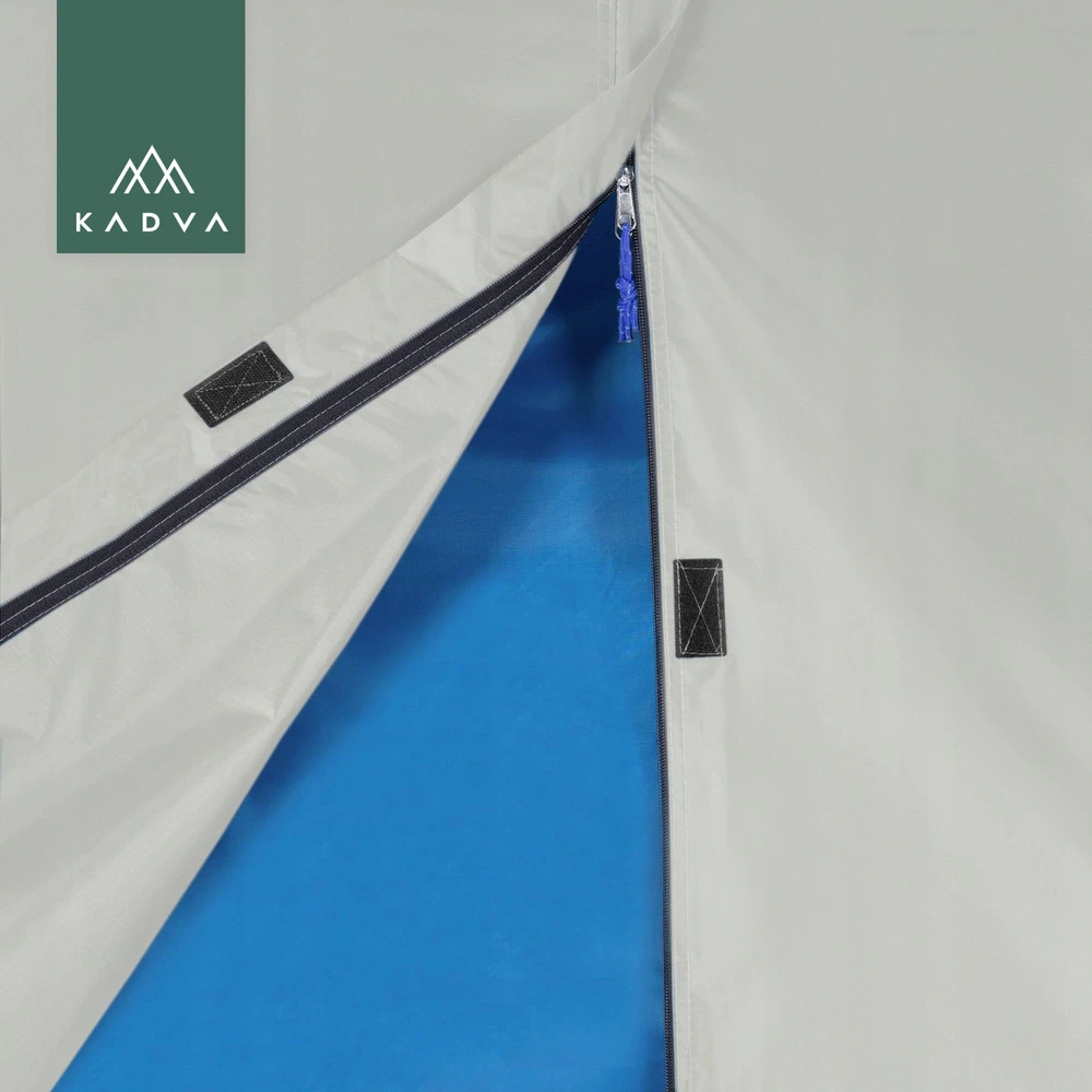 KADVA Festa 2 2 asmenų kempingo palapinė pilka/mėlyna LIGHTWEIGHT COMPACT