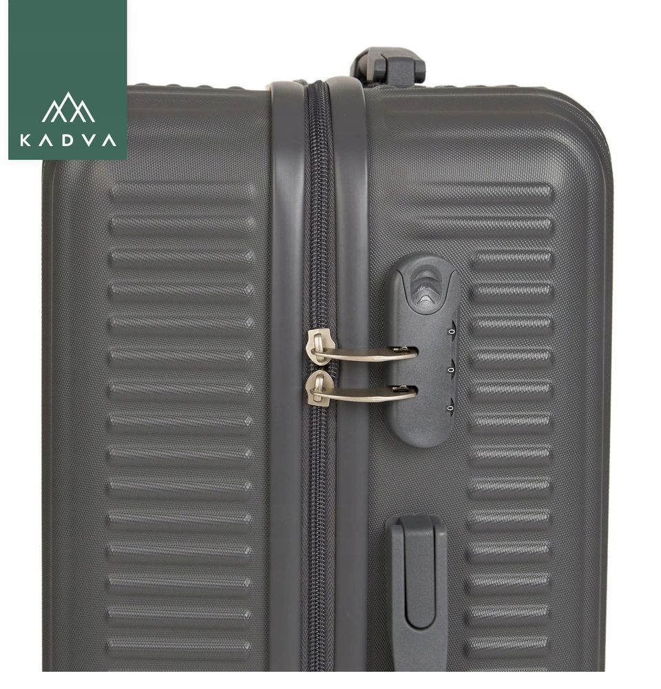 KADVA Palero kelioninis lagaminas 64l pilkas MEDIUM ON WHEELS BAGAŽAS ABS HARD