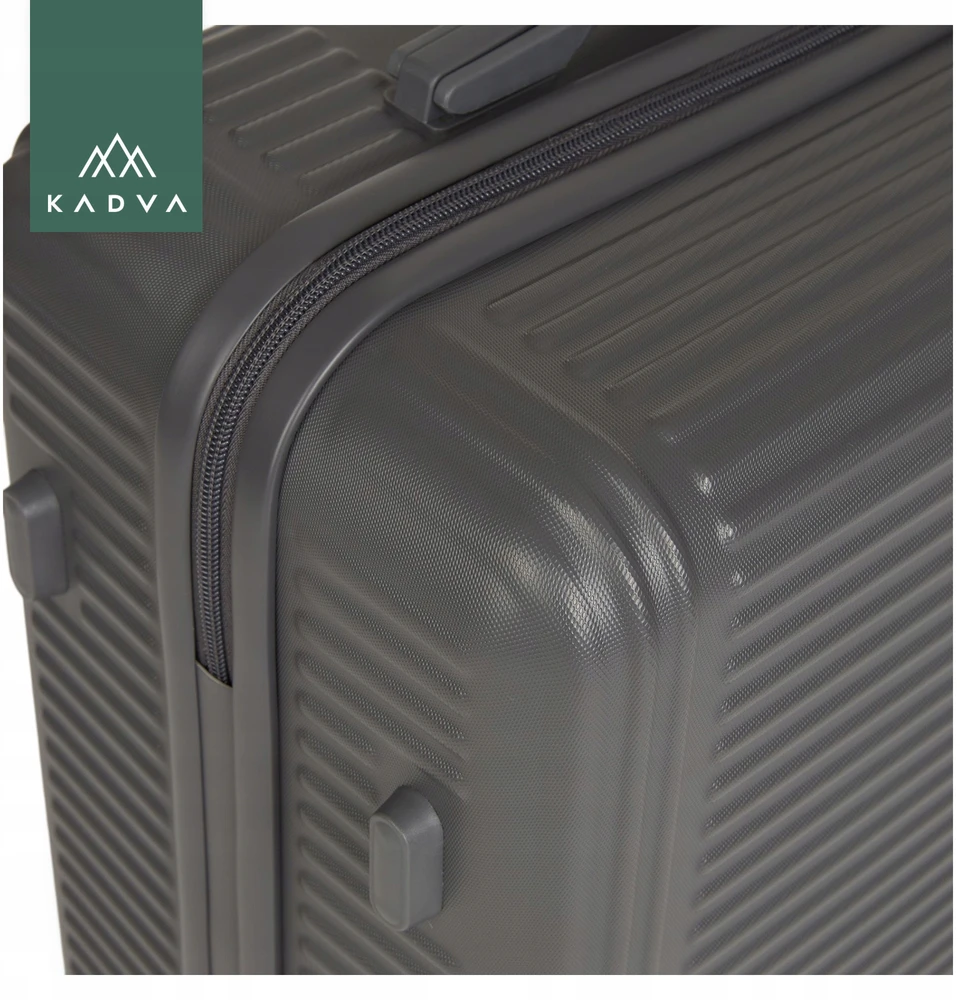 KADVA Palero kelioninis lagaminas 64l pilkas MEDIUM ON WHEELS BAGAŽAS ABS HARD