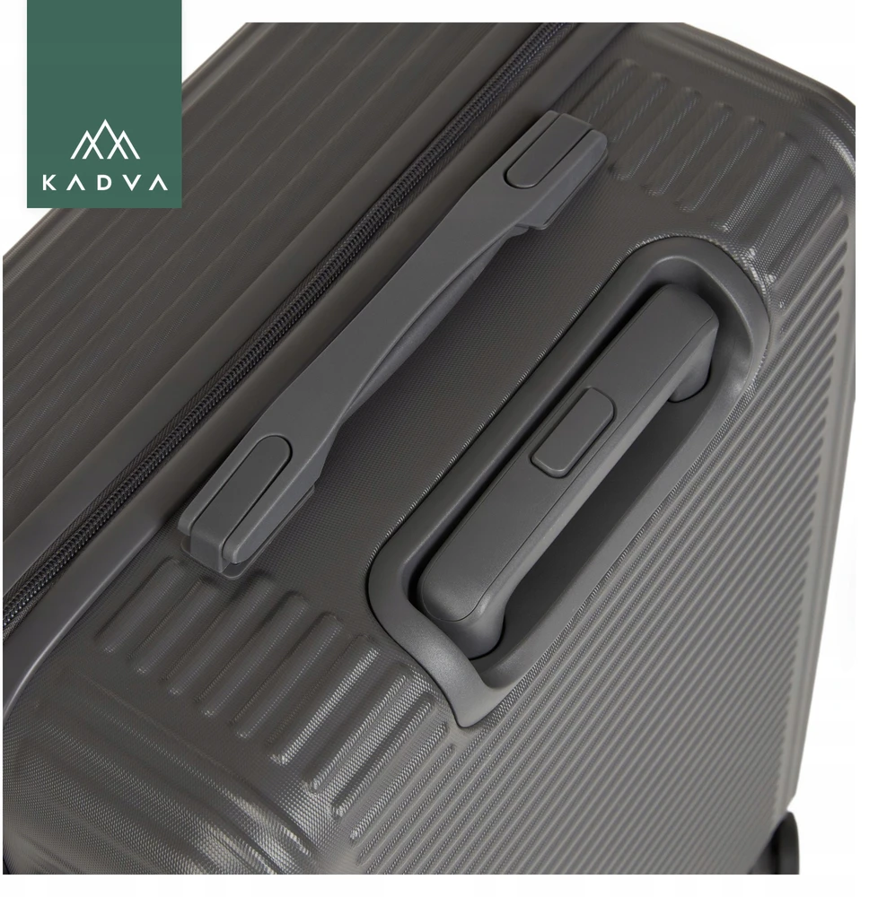 KADVA Palero kelioninis lagaminas 64l pilkas MEDIUM ON WHEELS BAGAŽAS ABS HARD