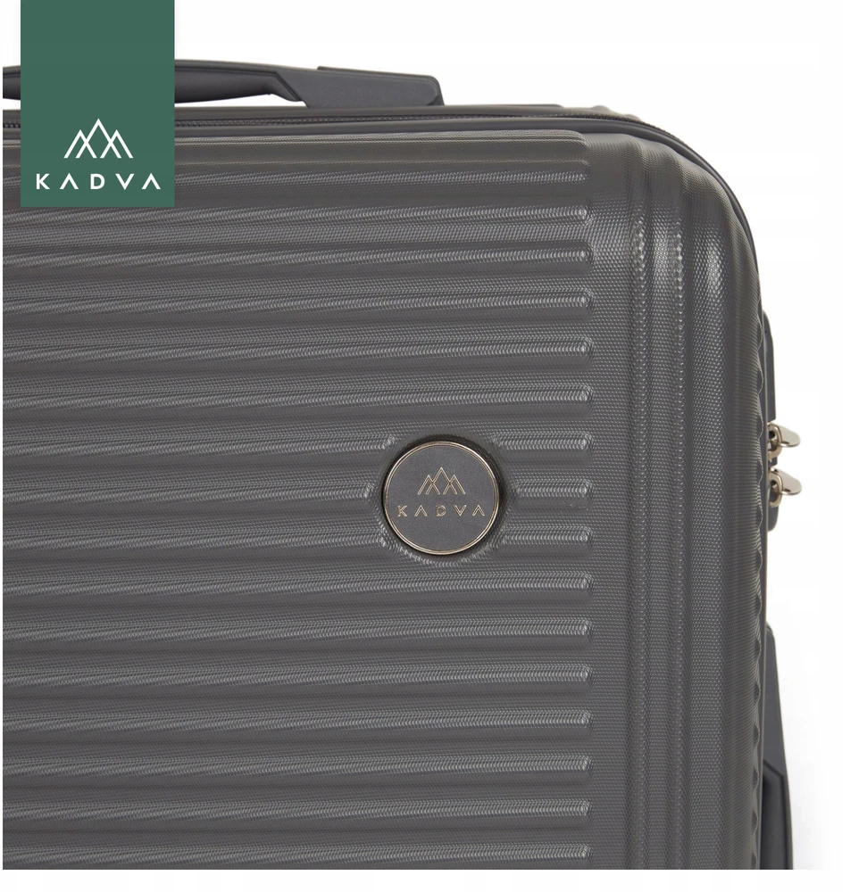 KADVA Palero kelioninis lagaminas 64l pilkas MEDIUM ON WHEELS BAGAŽAS ABS HARD
