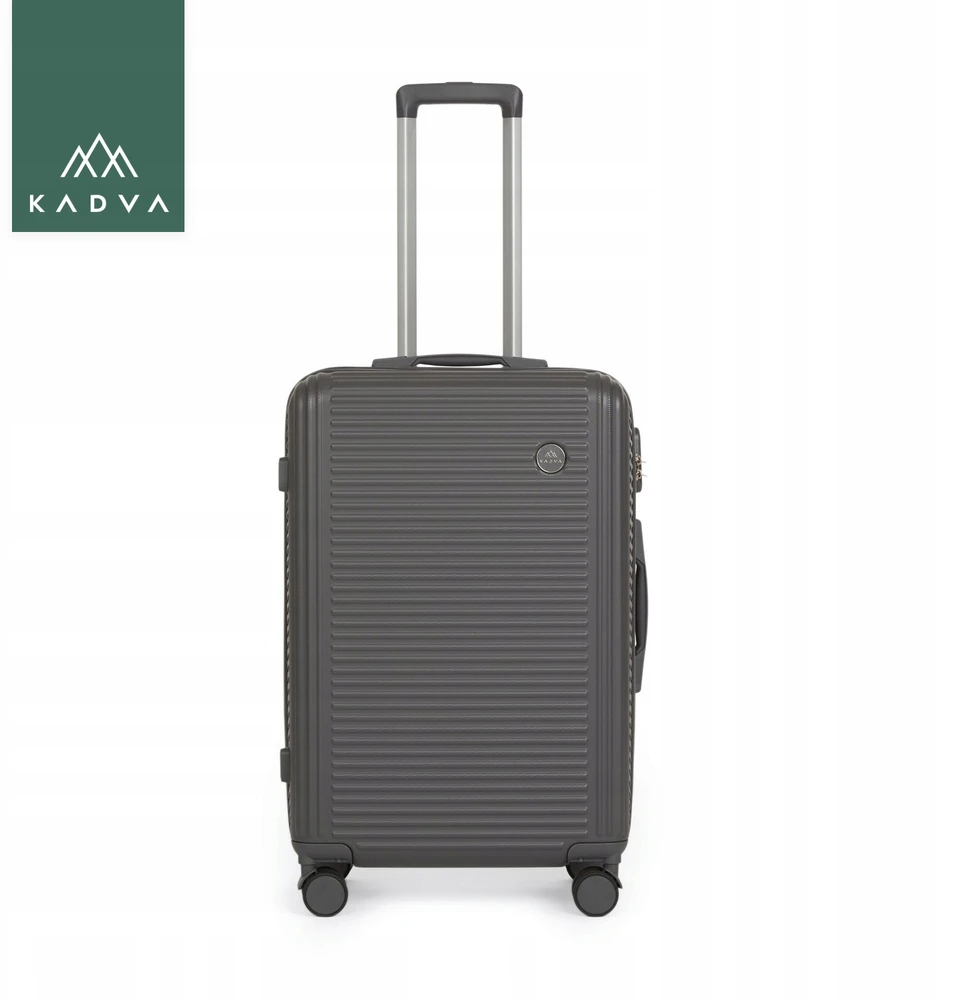 KADVA Palero kelioninis lagaminas 64l pilkas MEDIUM ON WHEELS BAGAŽAS ABS HARD
