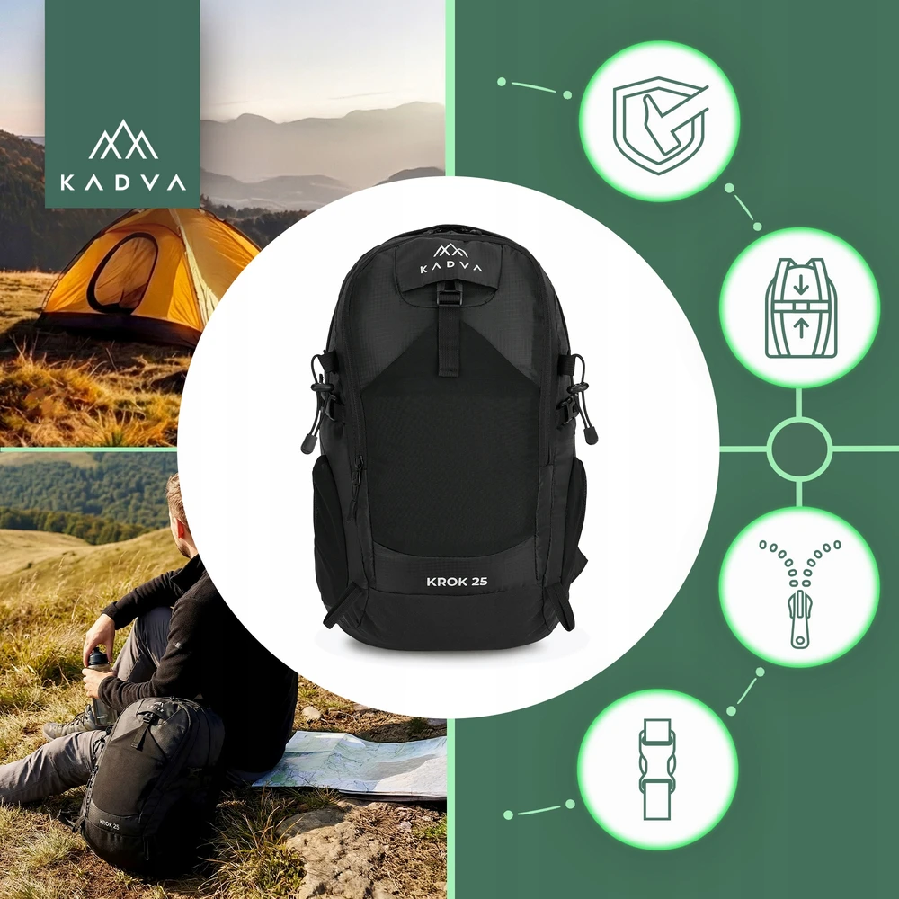 KADVA Trekking žygio kuprinė Krok 25l GALINGA KELIONĖ Į KALNUS