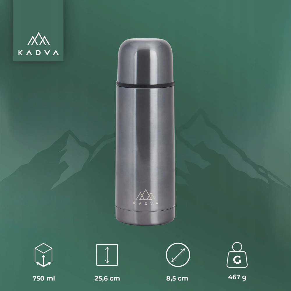 KADVA Vulcan termosas 750 ml TOURIST PLIENAS 0,75L KAVAI IR ARBATA