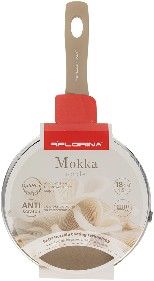 Kaistuvas Aluminiowy Florina Mokka 18cm 1.5L Ceramiczny Indukcja su Pokrywką
