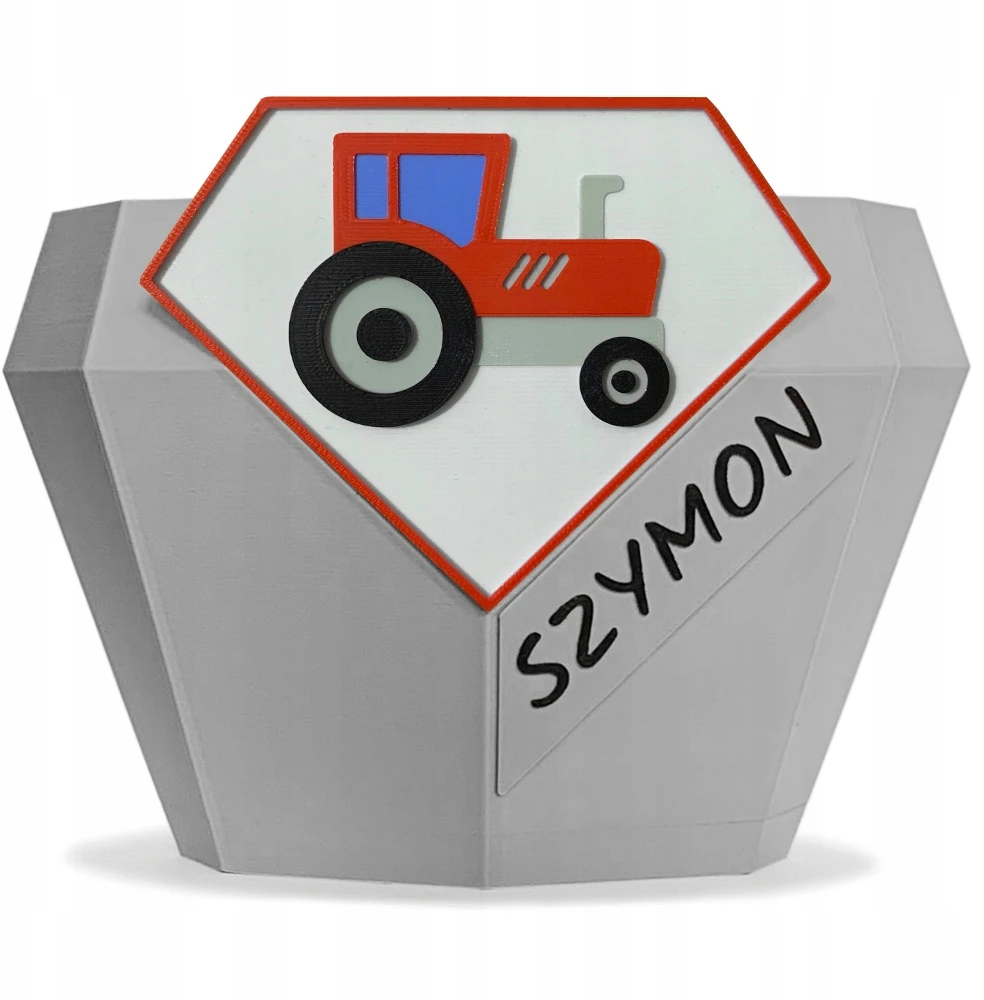 Kajawis Duża Skarbonka vaikams Skarbonka su imieniem Traktor Prezent na urodziny