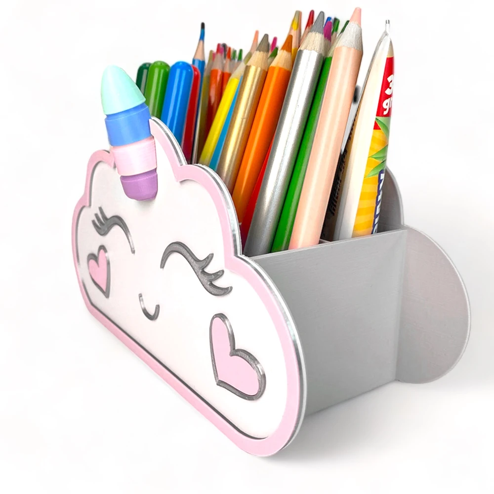 Kajawis Rašomojo stalo organizatorius Cloud Unicorn Crayon laikiklis ECO 3D pieštukų dėklas