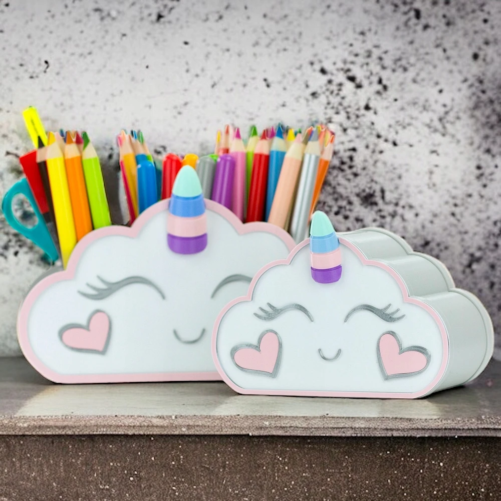Kajawis Rašomojo stalo organizatorius Cloud Unicorn Crayon laikiklis ECO 3D pieštukų dėklas