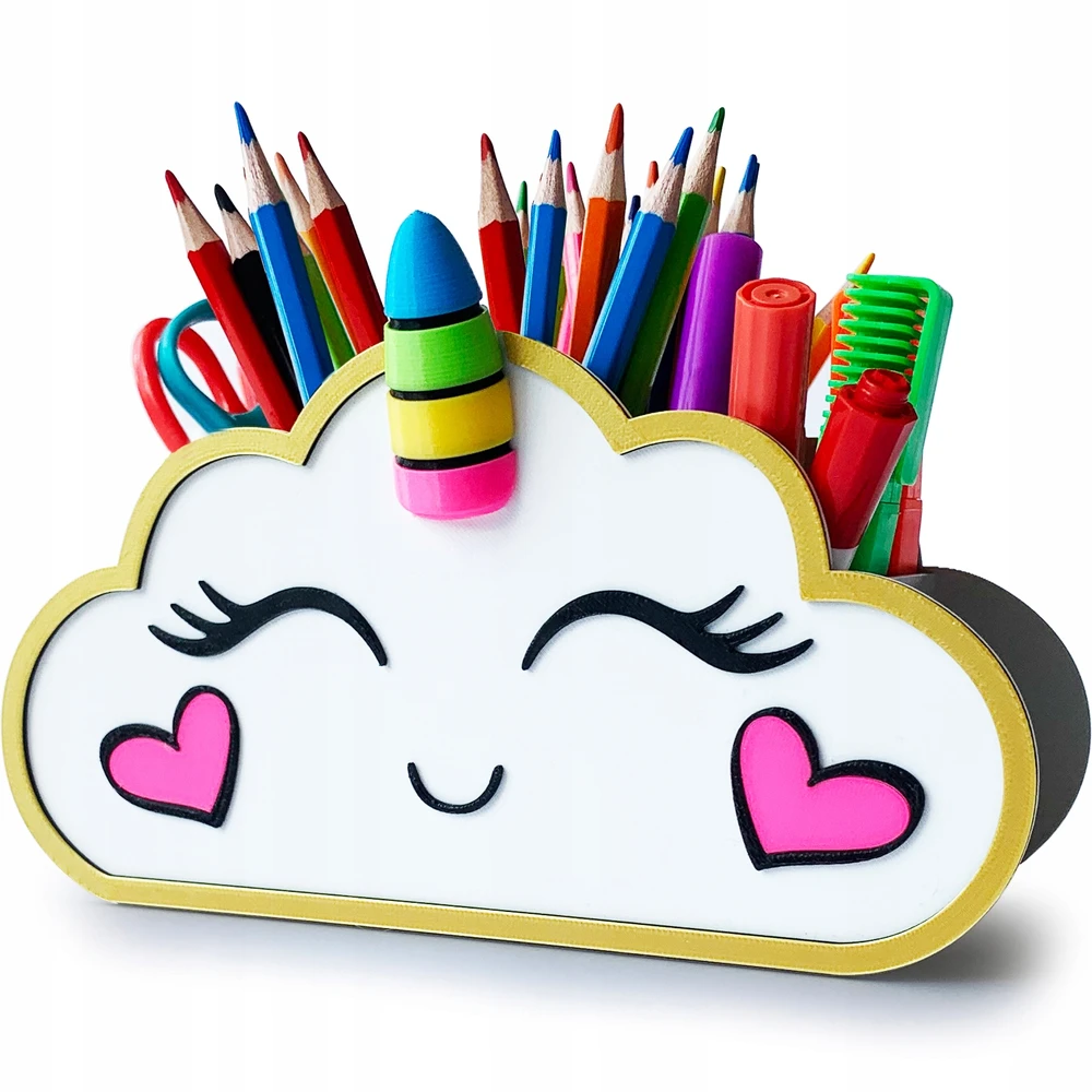 Kajawis Rašomojo stalo organizatorius Cloud Unicorn Crayon laikiklis ECO 3D pieštukų dėklas