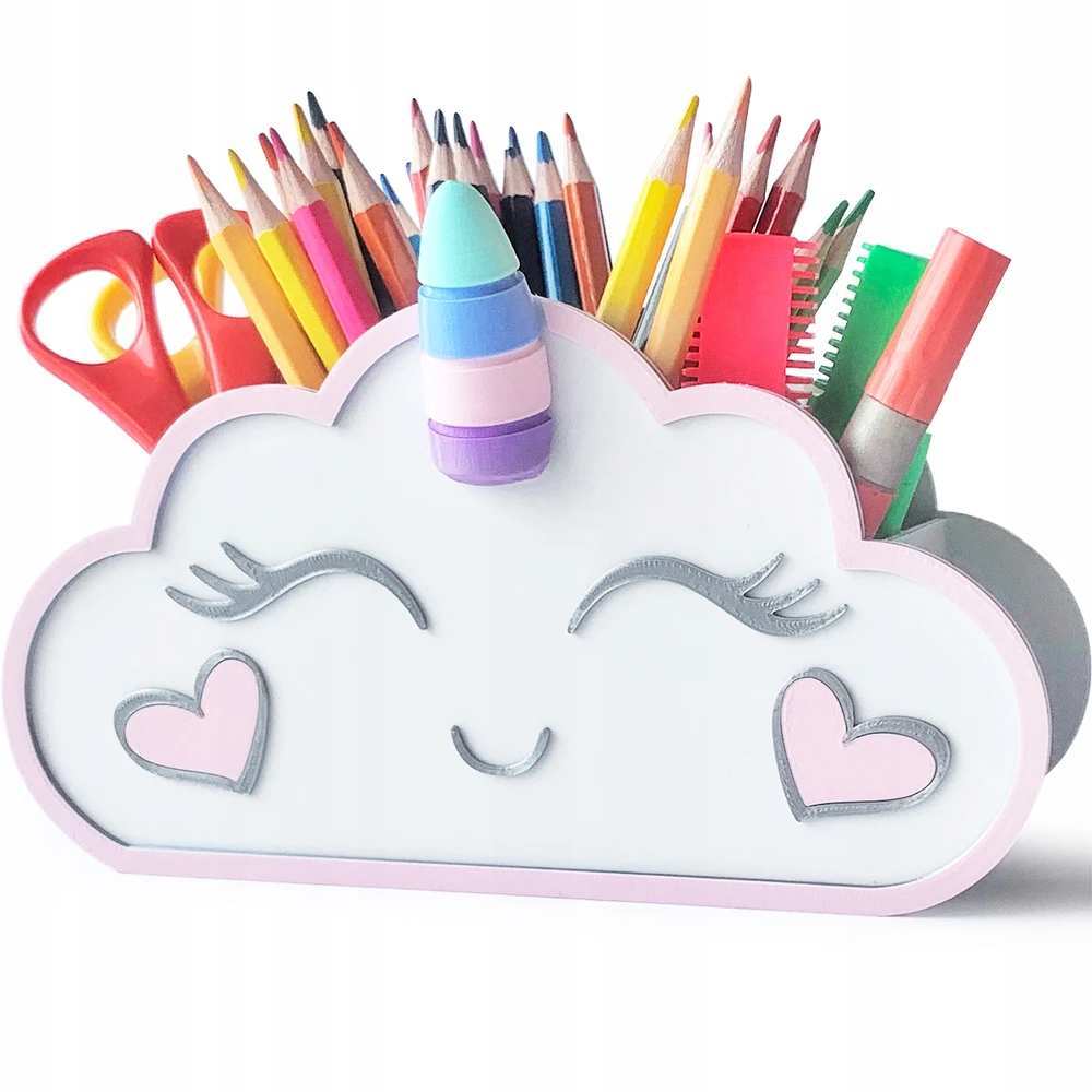 Kajawis Rašomojo stalo organizatorius Cloud Unicorn Crayon laikiklis ECO 3D pieštukų dėklas