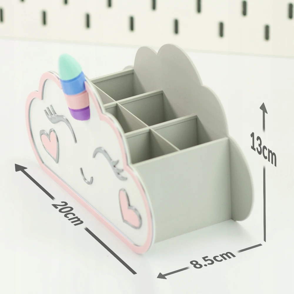 Kajawis Rašomojo stalo organizatorius Cloud Unicorn Crayon laikiklis ECO 3D pieštukų dėklas