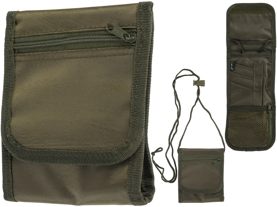 Kaklo pasų etui Mil-Tec, Olive