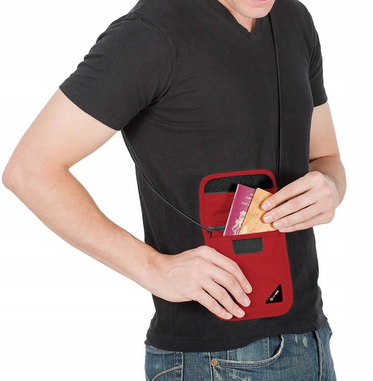 Kaklo piniginė Pacsafe Coversafe X75 su RFID apsauga nuo vagysčių, pilka spalva