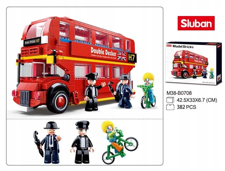 Kaladėlės SLUBAN MB London dviaukštis autobusas 382 - B0708