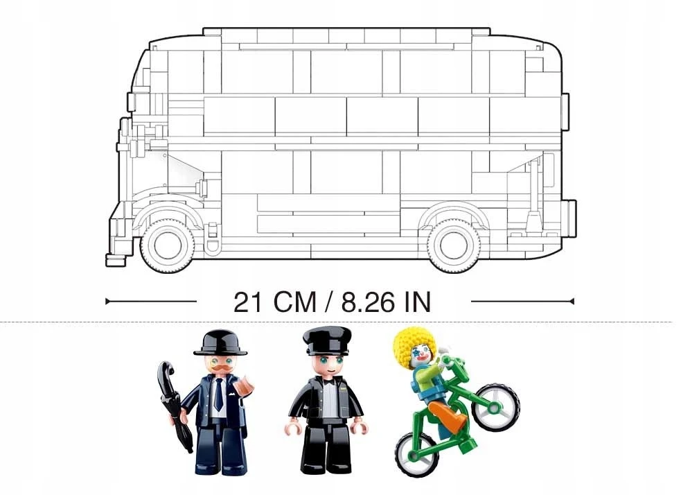Kaladėlės SLUBAN MB London dviaukštis autobusas 382 - B0708