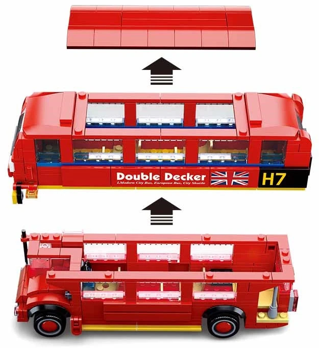 Kaladėlės SLUBAN MB London dviaukštis autobusas 382 - B0708