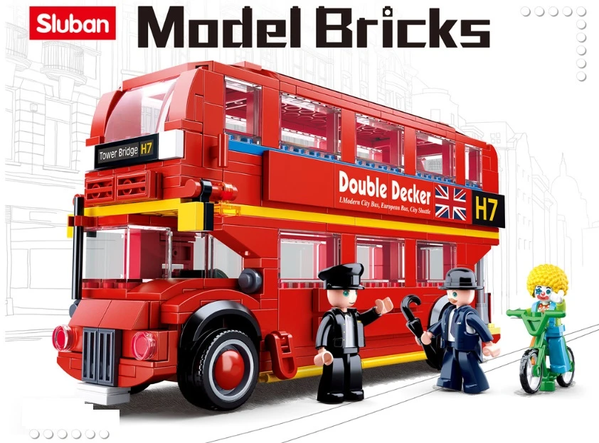 Kaladėlės SLUBAN MB London dviaukštis autobusas 382 - B0708