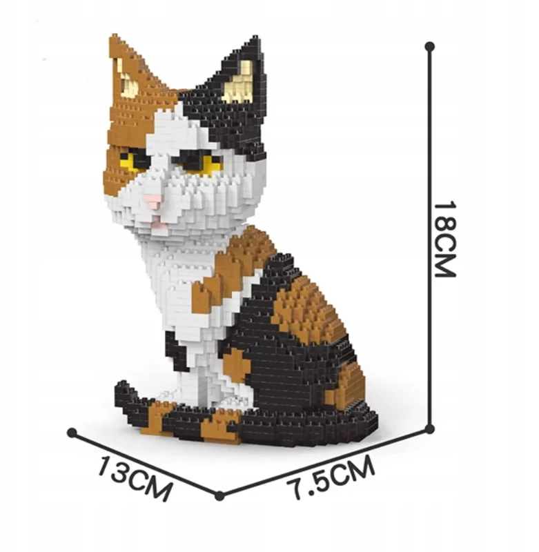 Kaladėlės vaikams ir suaugusiems 1390 elementų rinkinys Juodas Raudona Cat