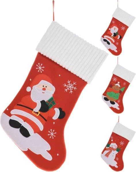 None Kalėdinė kojinė XMAS, rauudonos/ baltos sp., 40 cm
