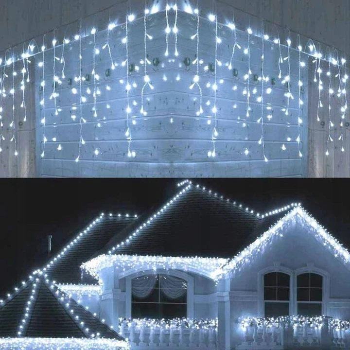 kalėdinių lempučių girlianda ŠALTAI BALTOS 500 LED