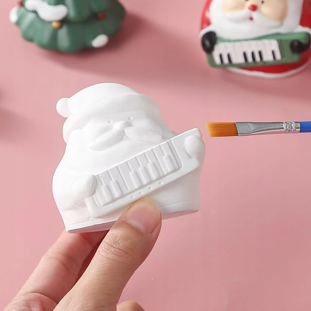 Kalėdų paveikslo gipsinė figūrėlė Kalėdų senelis 6,5 cm rinkinys su dažais ir teptuku artmaker