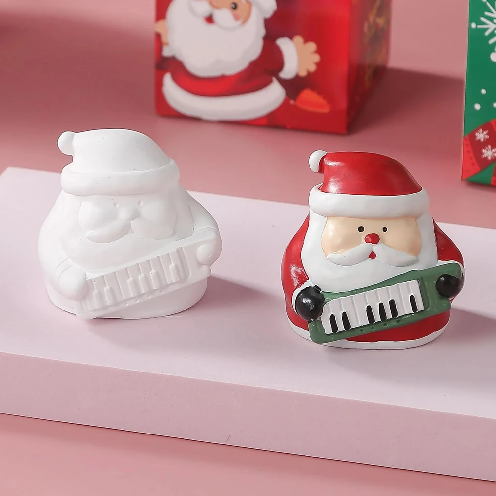 Kalėdų paveikslo gipsinė figūrėlė Kalėdų senelis 6,5 cm rinkinys su dažais ir teptuku artmaker