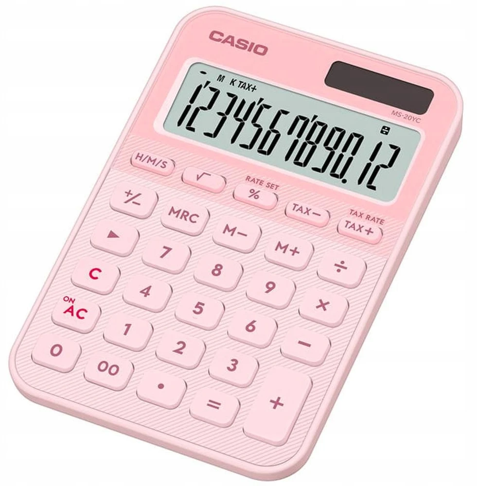 Skaičiuotuvas Casio MS-20YC-LPK su dideliu ekranu
