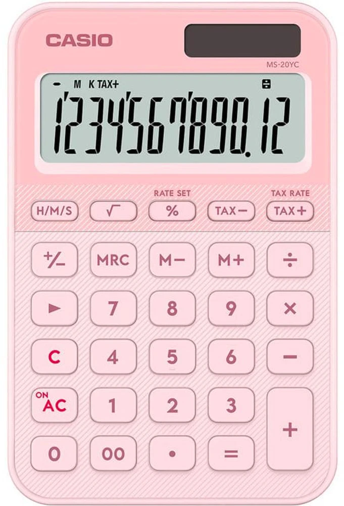 Skaičiuotuvas Casio MS-20YC-LPK su dideliu ekranu