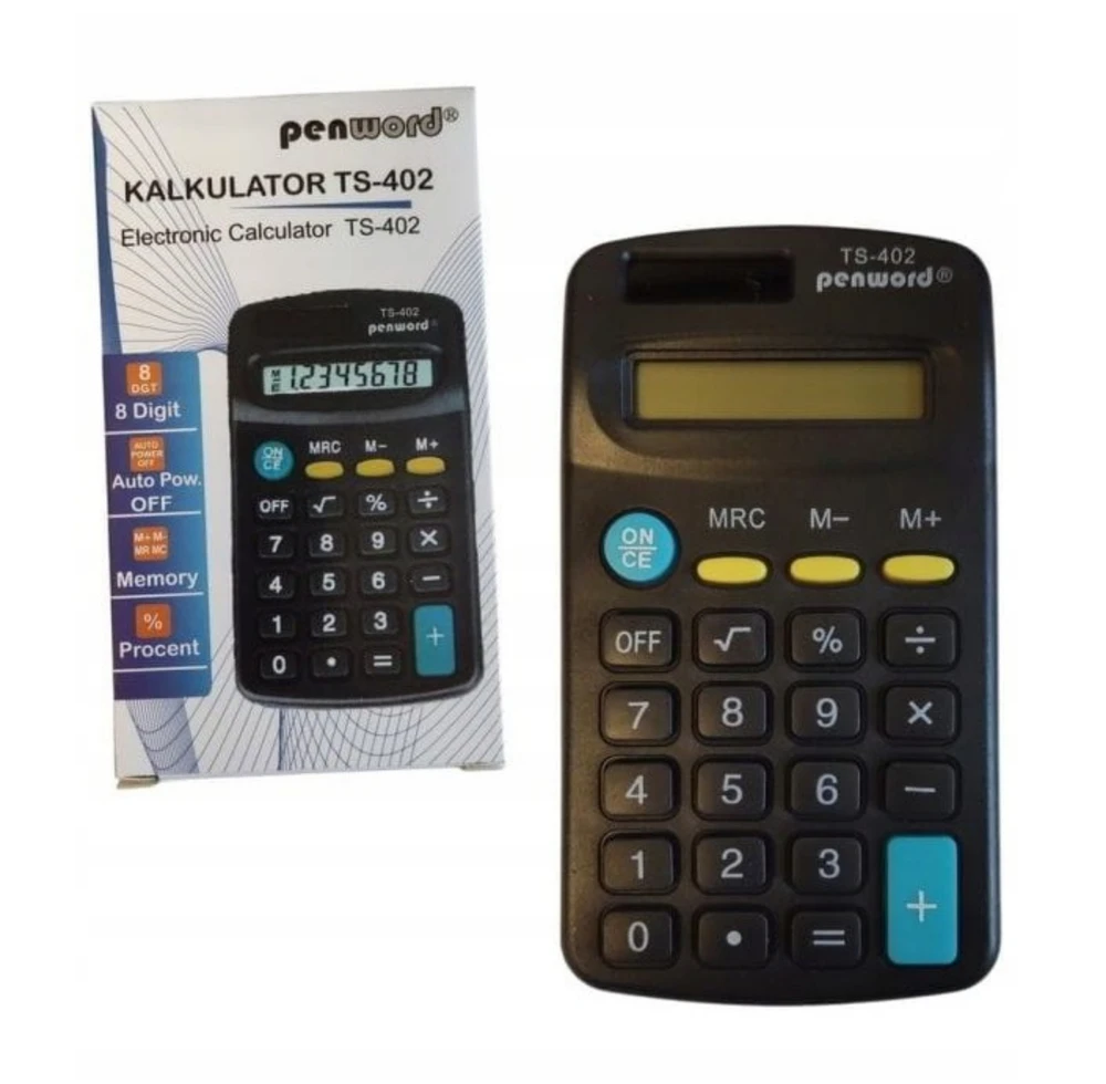 Kalkulator Szkolny Biurowy Penword TS-402 Mały 8 Pozycji