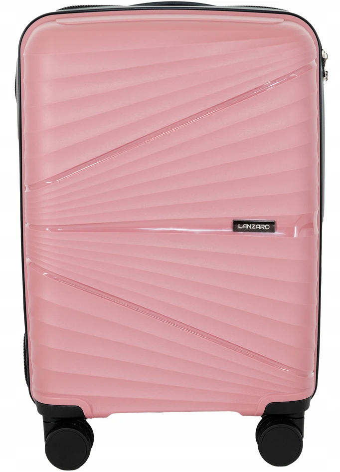 KALONAS MAŽAS KELIONINIS LAMINAS POLYPROPYLENE TSA 4 WHEELS LANZARO ROSE GOLD