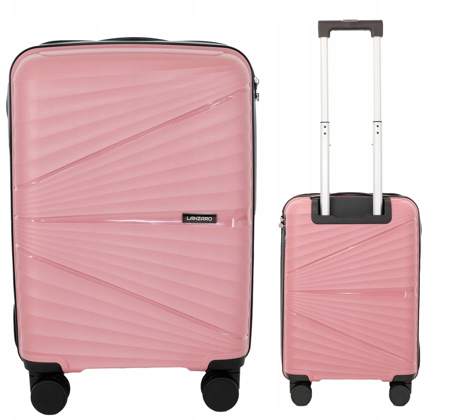 KALONAS MAŽAS KELIONINIS LAMINAS POLYPROPYLENE TSA 4 WHEELS LANZARO ROSE GOLD