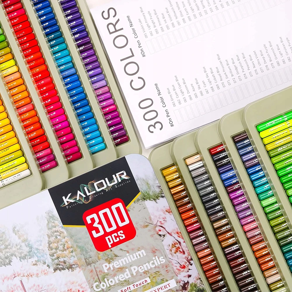Kalour Didelis kreidelių rinkinys 300 KALOR pieštukų mokyklinių reikmenų DOVANA vaikui
