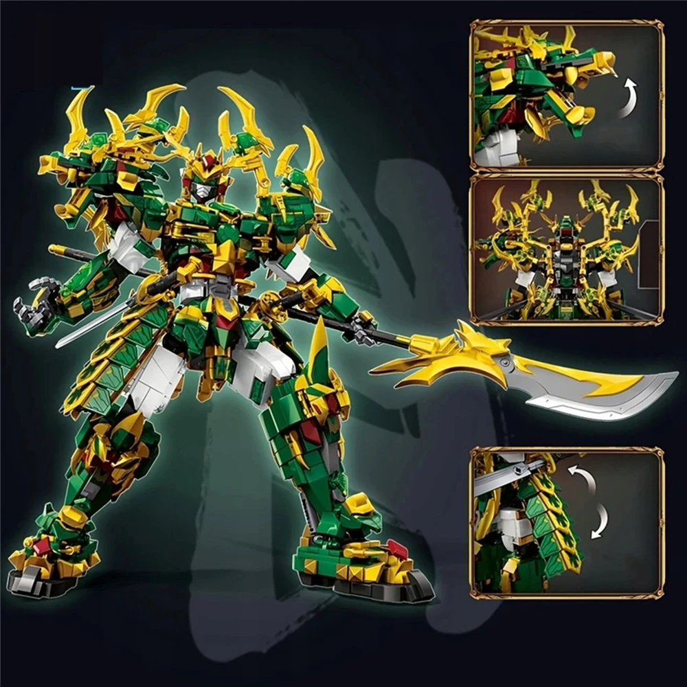 KALULŲ RINKINYS 2068 EL. GUAN YU SAMANŲ ŽALIAS DRAKONAS INDIVIDUALIAM SURENGIMUI