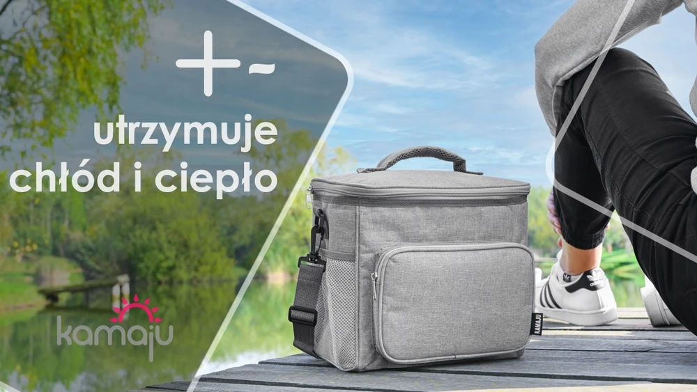 Kamaju TERMINIS ŠALDYKLIO KREPŠIS Tvirtas piknikui 2 skyriai kišenės 16L + 2x400g
