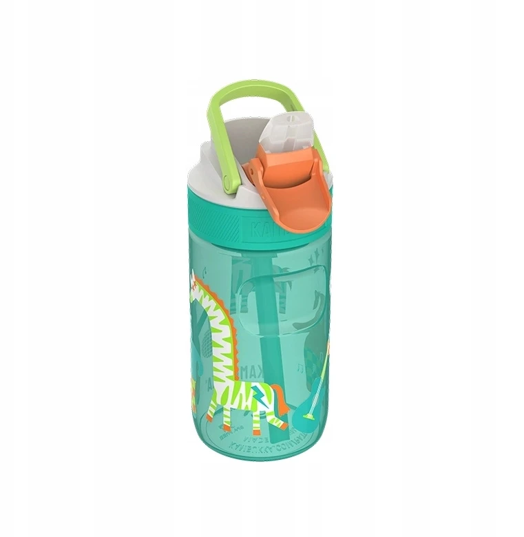 Kambukka Lagoon 400 ml Disco Zoo – butelis vaikams su šiaudeliu, Tritan, 100 % sandarus