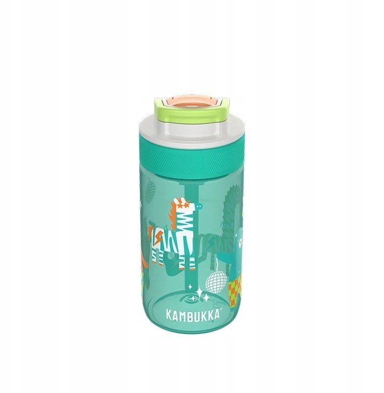 Kambukka Lagoon 400 ml Disco Zoo – butelis vaikams su šiaudeliu, Tritan, 100 % sandarus
