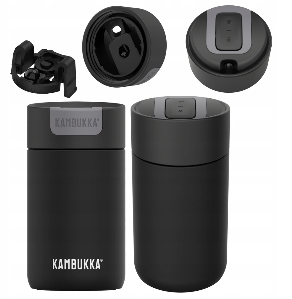 Kambukka Olympus 300ml: Termoizoliacinis puodelis, juodas plienas