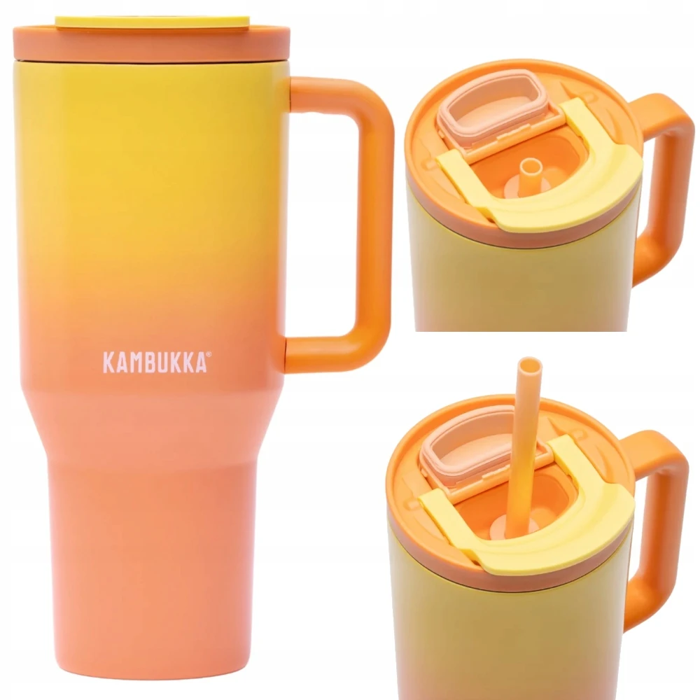 Kambukka Rio Tumbler termopuodelis su šiaudeliais 950ml Soft Sunrise + dėžutė