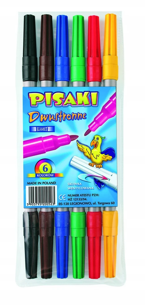 Kamet Mokykliniai Dvipusiai Flomasteriai, 6 Spalvos