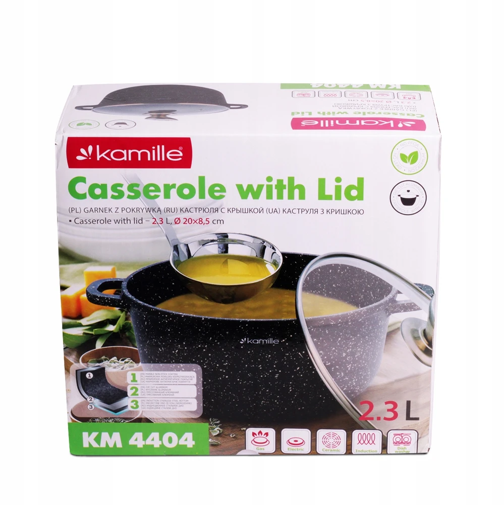 Puodas 2.3 L su marmuro danga KAMILLE 4404