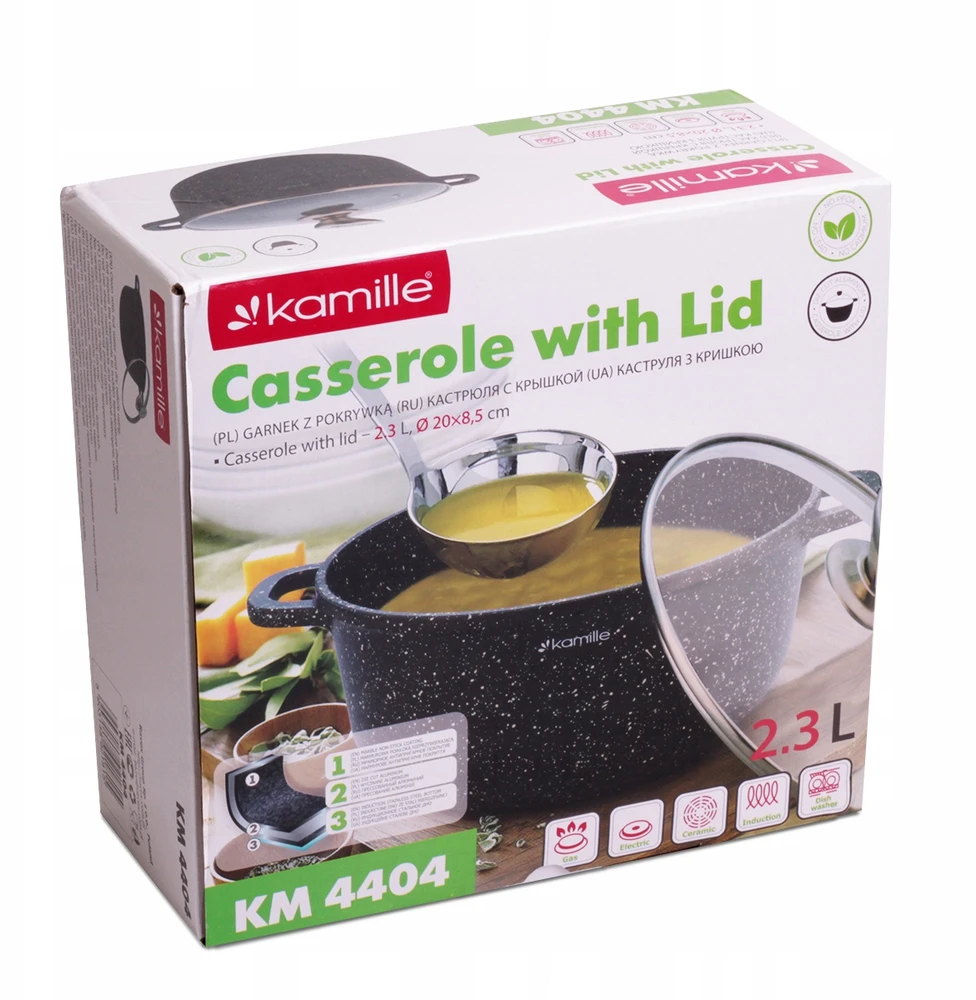 Puodas 2.3 L su marmuro danga KAMILLE 4404