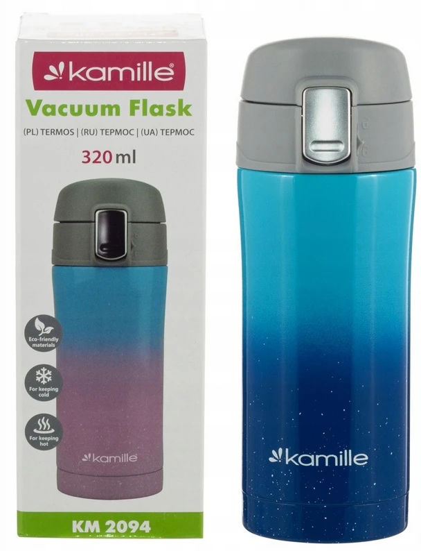 Kamille KM-2094 termo puodelis, 320 ml, pagamintas iš nerūdijančio plieno